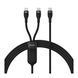Кабель Baseus Flash Series 2 One-for-Two Fast Charging Type-C (Type-C + Type-C) 100W (1.5m) black 13027 фото 1