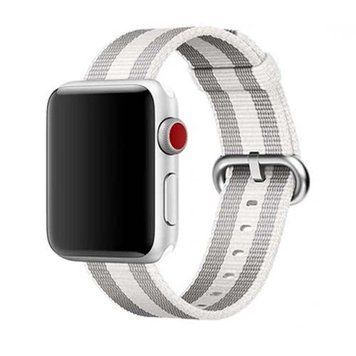 Ремінець Apple watch 38/40mm Sport Nylon Stripe white red 22934 фото