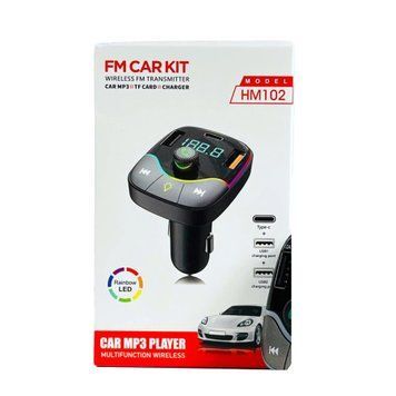 FM трансмістер Bluetooth FM-HM102 PD20W+QC3.0 black 00136 фото