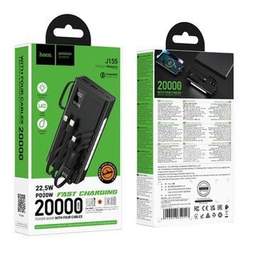 Power bank 20 000 mAh Hoco J155 PD20W+QC3.0 22.5W 4 cables black 44744 фото