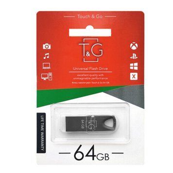 USB Flash 64 GB T&G 117 Metal Black UA 28273 фото