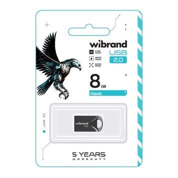USB Flash 8 GB Wibrand Hawk Black UA 39809 фото