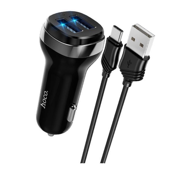 АЗП Hoco Z40 2.4A (2USB) + cable Type-C black 35378 фото