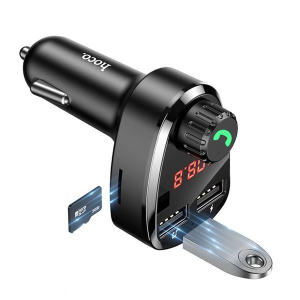 FM трансмістер Bluetooth Hoco DE24 black 43707 фото