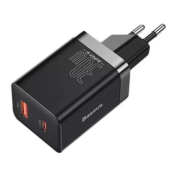 МЗП Baseus Super Si Pro Quick Charger 30W (1USB-1USB-C) black 28562 фото