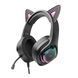 Навушники для комп'ютера hoco. W107 Led Cat black - pink 31331 фото 1