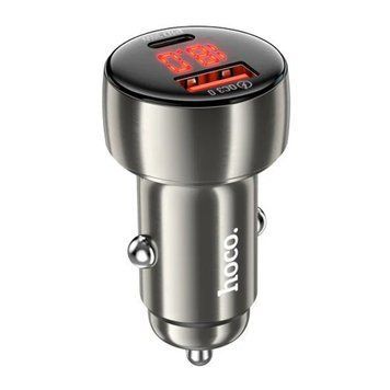 АЗП Hoco Z50 48W PD30W/QC3.0 (USB-USB-C)+Led grey 35303 фото