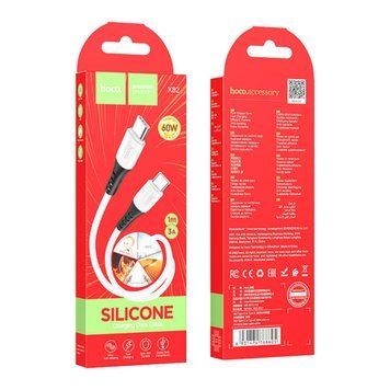 Cable Hoco Type-C to Type-C X82 60W/3A 1m white 39680 фото