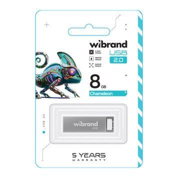 USB Flash 8 GB Wibrand Chameleon Silver UA 23620 фото