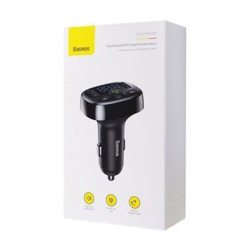 FM трансмістер Baseus S-09A 2.4A 2USB black 24967 фото