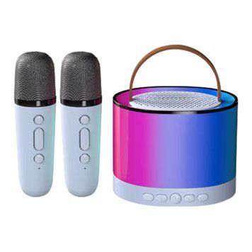 Колонка Bluetooth K52 2 мікрофон дитяче караоке blue 38564 фото