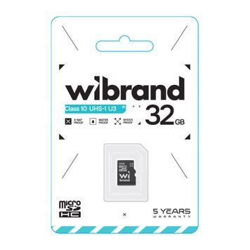 MicroSD 32GB Wibrand UHS -1 U3 Class 10 + SD adapter UA 24019 фото