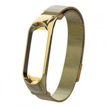 Ремінець Xiaomi Mi Band 5/6 Milanese Loop magnet ombre gold-green 06919 фото