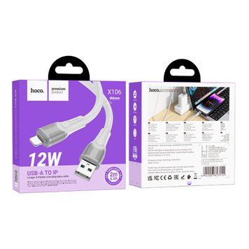 USB Cable Hoco Lightning X106 2.4A 2m grey 44810 фото