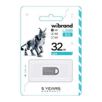 USB Flash 32 GB Wibrand Lynx Silver UA 18176 фото