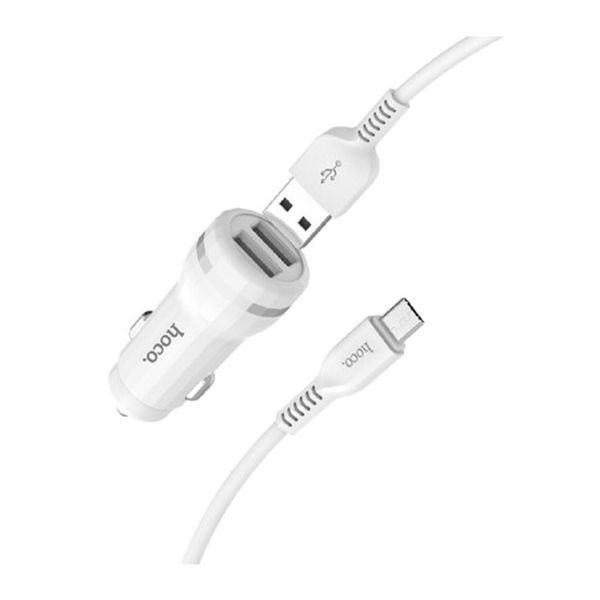 АЗП Hoco Z27 2.4A (2USB) + cable Micro white 21524 фото