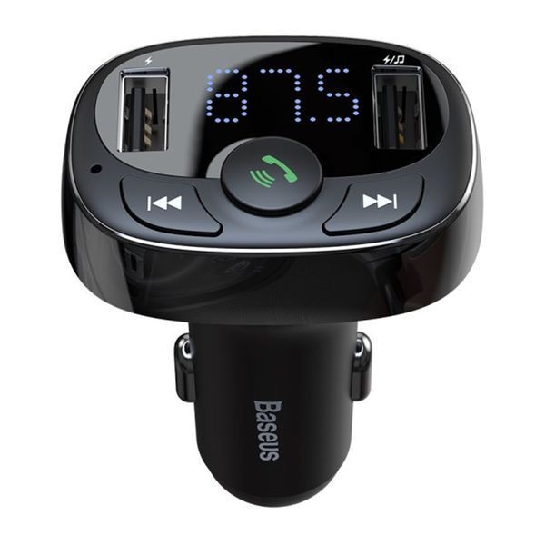 FM трансмістер Baseus S-09A 2.4A 2USB black 24967 фото
