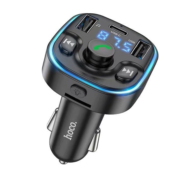 FM трансмістер Bluetooth Hoco DE5 black 43708 фото