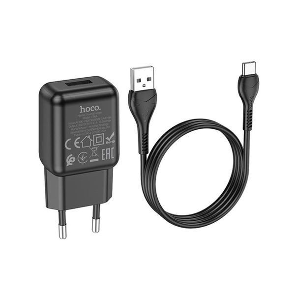 МЗП Hoco C96A 10.5W/2.1A (1USB) + cable Type-C black 30847 фото