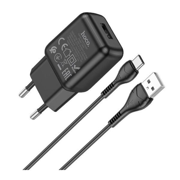 МЗП Hoco C96A 10.5W/2.1A (1USB) + cable Type-C black 30847 фото