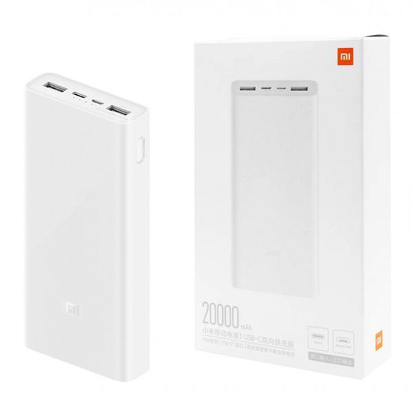 Power bank 20000 mAh Xiaomi 3 18W VXN4258CN White 33710 фото