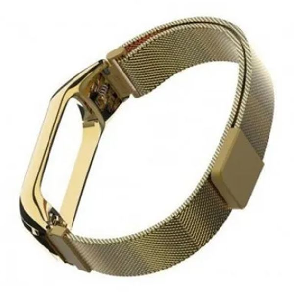 Ремінець Xiaomi Mi Band 5/6 Milanese Loop magnet ombre gold-green 06919 фото