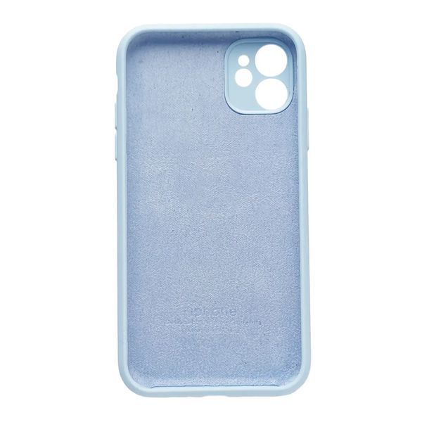 Silicone case Full square close camera iPhone 11 light blue 08966 фото