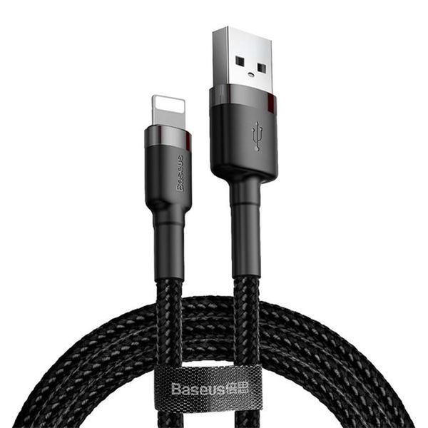 USB Cable Baseus Cafule Lightning 2A (3m) gray/black 01896 фото