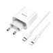 МЗП Hoco C80A PD 20W/3A (2USB-C) + cable Type-C to Lightning white 33614 фото 1