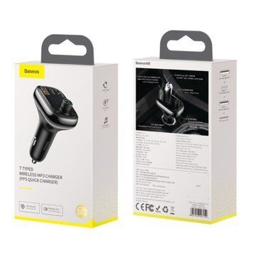 FM трансмістер Baseus S-13 2USB + Type-C black 24968 фото