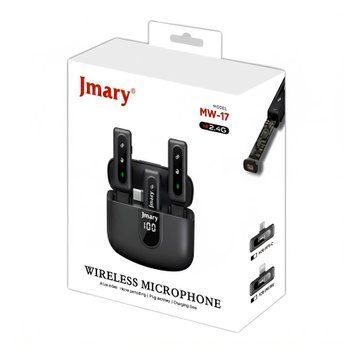 Мікрофон петличний bluetooth Jmary MW-17 Lightning 2 мікрофони black 47248 фото