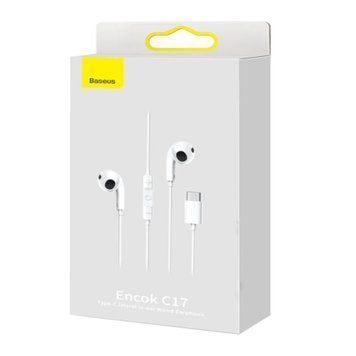 Навушники Baseus Encok Wired H17 (3,5mm) white 35747 фото