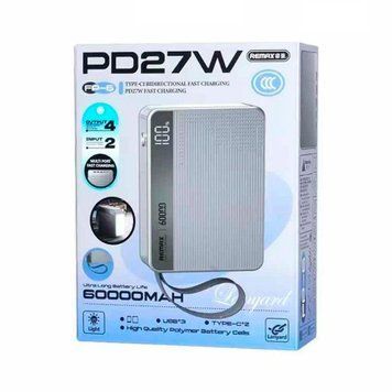Power bank 60 000 mAh Remax FP-5 QC+PD 27W Led display grey 45865 фото