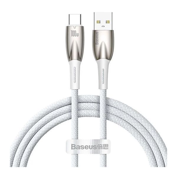 USB Cable Baseus Glimmer Series Fast Charging Type-C 100W (1m) white 13031 фото