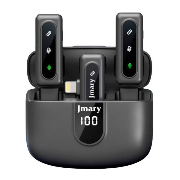 Мікрофон петличний bluetooth Jmary MW-17 Lightning 2 мікрофони black 47248 фото