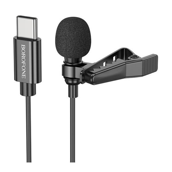 Мікрофон петличний Borofone BFK11 Type-C black 35545 фото