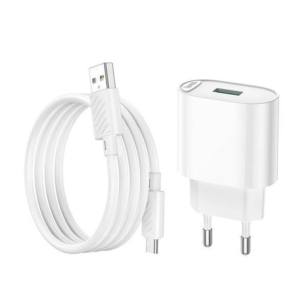 МЗП Hoco C109А 18W/3A (1USB) + cable Micro white 30833 фото