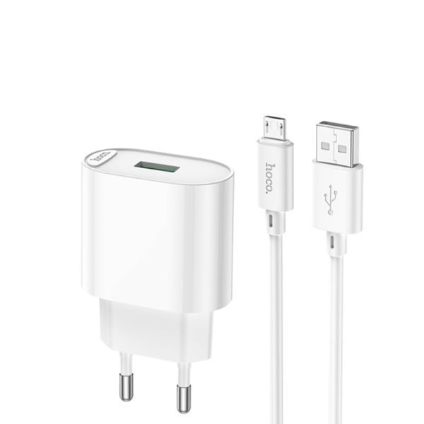 МЗП Hoco C109А 18W/3A (1USB) + cable Micro white 30833 фото