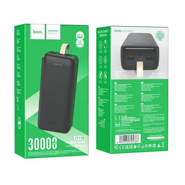 Power bank 30000 mAh Hoco J111B Led black 35380 фото