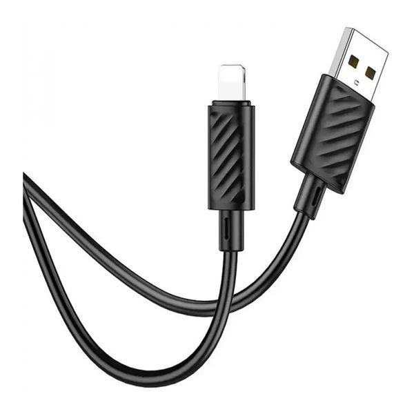 USB Cable Hoco Lightning X88 2.4A 2m black 08185 фото