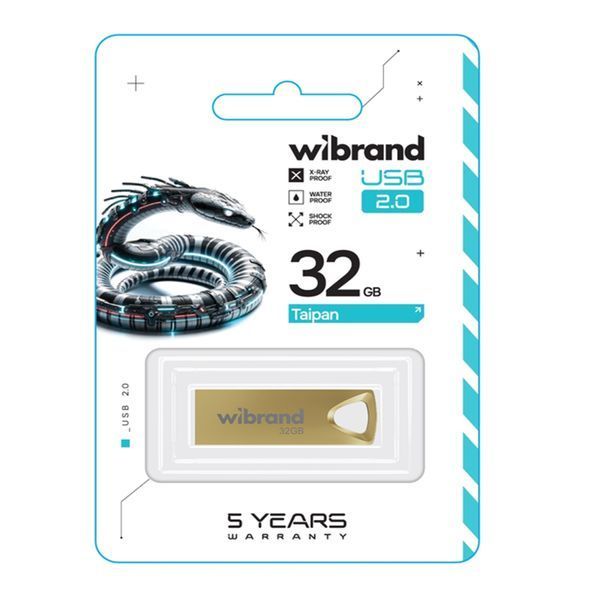 USB Flash 32 GB Wibrand Taipan Gold 18177 фото