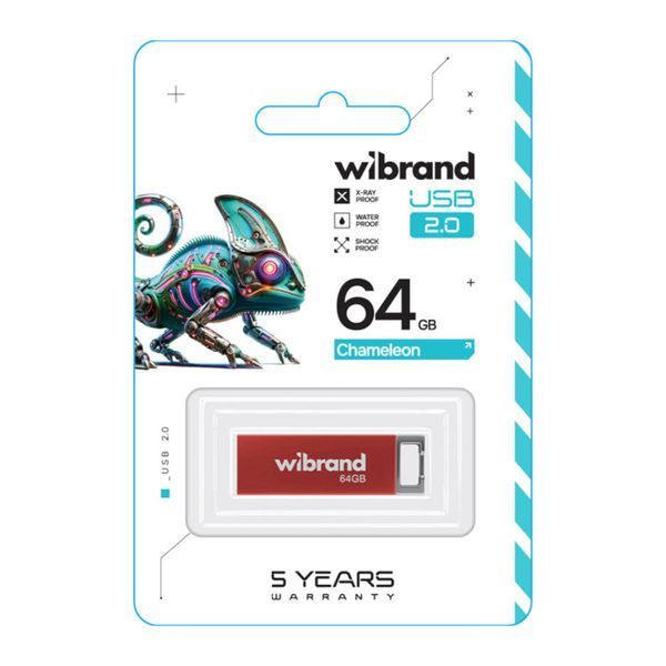 USB Flash 64 GB Wibrand Chameleon Red 24187 фото