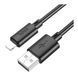 USB Cable Hoco Lightning X88 2.4A 2m black 08185 фото 2
