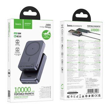 Power Bank 10000 mAh Hoco J160A PD20W magnetic fast charging Metal gray 44451 фото