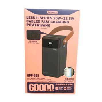 Power bank 60 000 mAh Remax RPP-565 PD 20+QC22.5W + cable display grey 45866 фото