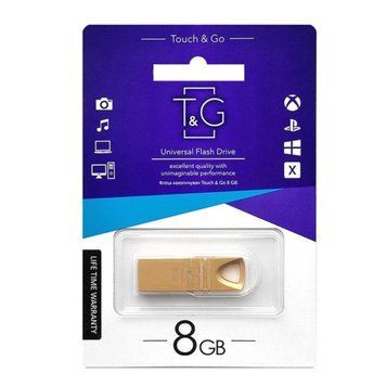 USB Flash 8 GB T&G 117 Metal Gold UA 28271 фото