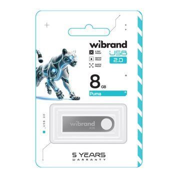 USB Flash 8 GB Wibrand Puma Silver 18178 фото