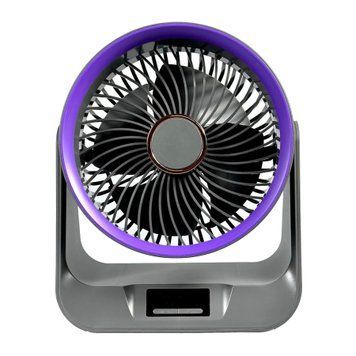 Вентилятор S2 Led з акумулятором настільний з нахилом 20см 3600 mah grey 41225 фото