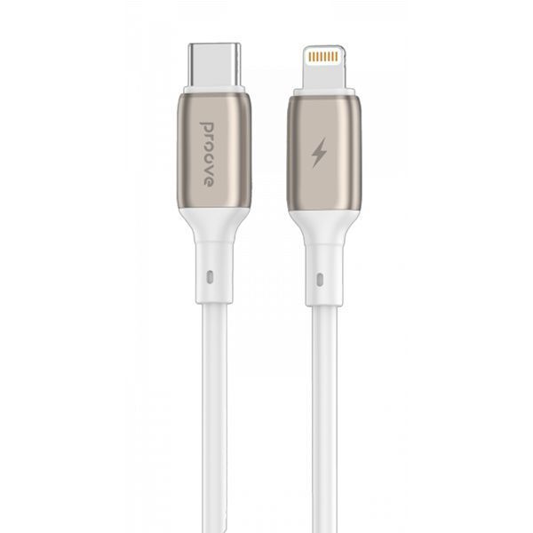 Cable Proove Flex metal Type-C to lightning 27W/3A 1m white 40782 фото