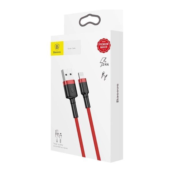 USB Cable Baseus Cafule Lightning 1.5A (2m) red 00619 фото